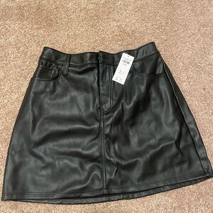 Hollister Black Faux Leather Mini Skirt